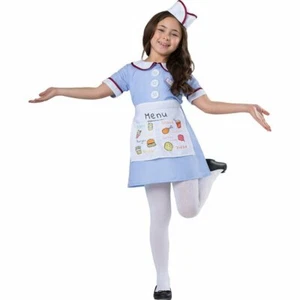 Dress-Up-America Diner Waitress Costume for Kids - 1950's Car Hop Costume Set - Picture 1 of 3