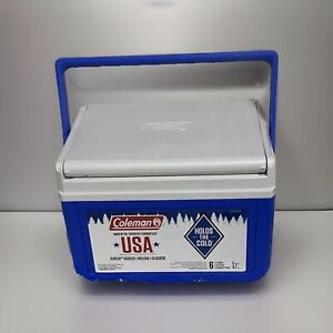 Coleman Camping Cooler 6 Can Flip Lid 5QT NEW Blue and White - Small