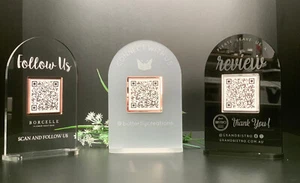 QR CODE SIGN BUSINESS REVIEW, FOLLOWING, SOCIALS, MENU OR PAYMENT FREESTANDING - Picture 1 of 25