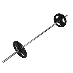 20kg Ez Grip Cast Iron Barbell Weight Set - 150cm Bar + 15kg Iron Weight Plates - Picture 1 of 6