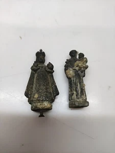 2 Antiche piccola scultura in Metallo arte Sacra con croce provenienza 🇮🇪 - Imagen 1 de 12