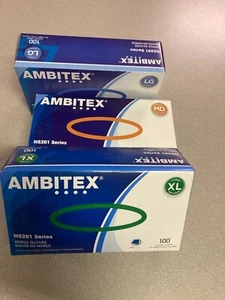  Ambitex N5201 or N400 blue nitrile gloves.1000pc total(10boxes of 100pc) M,L,XL - Picture 1 of 2