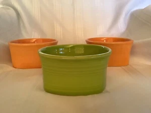 Fiesta Round/Squared Cereal Bowl - 5 3/16 x 2 1/2" Color Two Orange, One Green - Picture 1 of 8