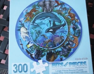 Rompecabezas de arte redondo de 300 piezas de 20" Elaine Maier "Círculo de la vida" brocas de gran formato - Imagen 1 de 2
