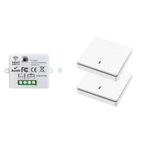 DIY Funk Licht Schalter SET mini Empfänger Unterputz 433mhz Wand Taster Schalter - Bild 1 von 14