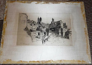 Charles Platt L New York Künstler signierte Radierung Trockenspitze von Rye Sussex 1884 - Bild 1 von 4
