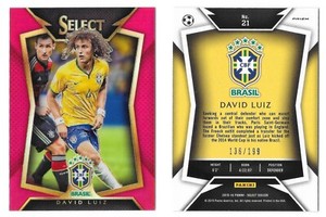 DAVID LUIZ PANINI SELECT SOCCER 2015-16 BRAZIL CHELSEA RED PRIZM /199 VARIANT
