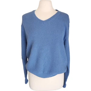 Peruvian Connection 100% Alpaka Pullover Gr. M Langarm V-Ausschnitt Peru Wolle Blau - Bild 1 von 11