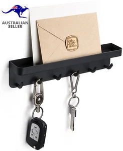 Magnetic Key Holder for Wall: Self Adhesive Key Rack with Small Shelf and 6 - Picture 1 of 12
