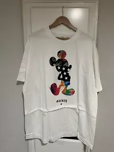 Men's Neff Disney Mickey Mouse T-Shirt Size XXL 100% COTTON Tie Dye Roses Stars - Picture 1 of 7