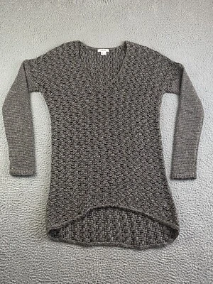 Helmut Lang Gray Black Alpaca Silk Linen Open Knit Longline Pullover Sweater M - Image 1 of 4