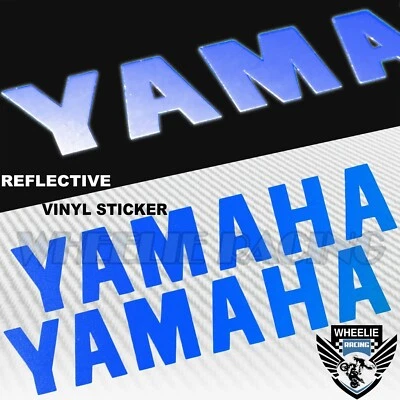 PAIR 5.5" FENDER FUEL TANK STICKER REFLECTIVE LOGO VINYL DECAL FOR YAMAHA BLUE - Image 1 of 3