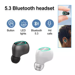 Single-Ear Bluetooth 5.0 Wireless Earbud Earphone Mini In-Ear Headset Earpiece - Picture 1 of 18