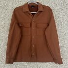 H&M Tops Womens Medium Brown Thick Jersey Knit Snap Up Outdoor Cabin Western