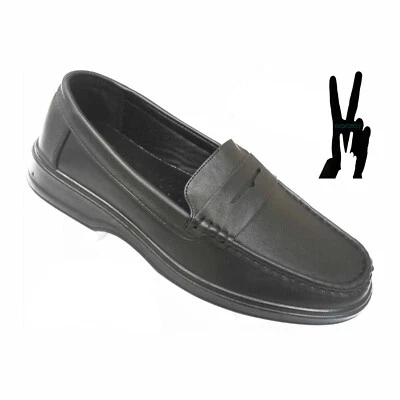 SCARPE UOMO mocassino classiche MORBISSIME  39 40 41 42 43 44 45  relax. nero - Immagine 1 di 4