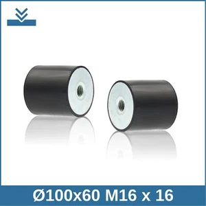 C Ø100x60 M16 x 16 NK 55° Shore Gummi Metall Puffer Silentblock - Picture 1 of 2
