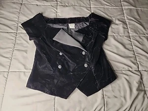 Vintage Styleworks Velour Off The Shoulder Tuxedo Collar Satin Finish Black 12 - Picture 1 of 8