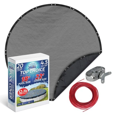 POOL COVER CHOICE PoolCoverChoice Winter Swimming Pool Cover for 18 ft Round Pool