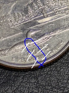 2005-D 25c Minnesota State Quarter DIE CRACK Error & "Rainbow Over Trees" Mark - Picture 1 of 18