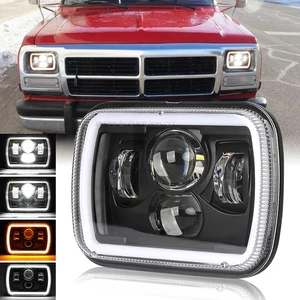 7x6" 5x7" LED Headlights DRL Z-Shaped Beam For Dodge Ram W250 D350 Ramcharger 50 - Bild 1 von 13