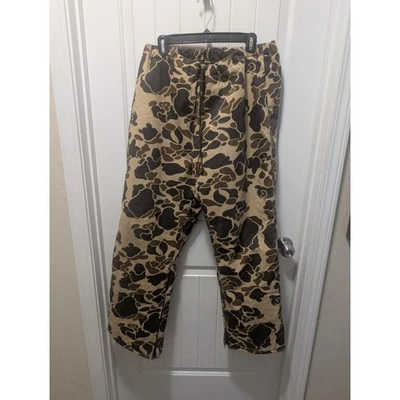 Vtg GORETEX Fishing Hunting Camo Rain Pants Mens Large Regular Made In USA - Image 1 of 4