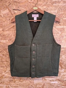 Filson Mackinaw Vest Mens Large 42 Forest Green Wool Waistcoat Gilet Body Warmer - Picture 1 of 8