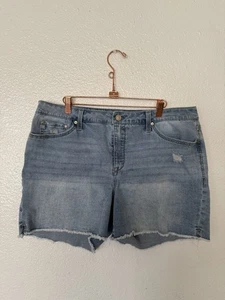 Seven7 Weekend Damenshorts Größe 16 blau Stretch ausgefranster Saum bequem - Bild 1 von 9
