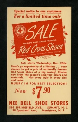 1951 Advertising Cover Red Cross Shoes / Nee Dell Shoe Stores - New Jersey - Image 1 of 2