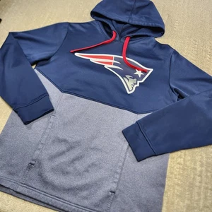 New England Patriots Hoodie Men Men Medium Fanatics Fleece Colorblock Blue NFL  - Picture 1 of 9