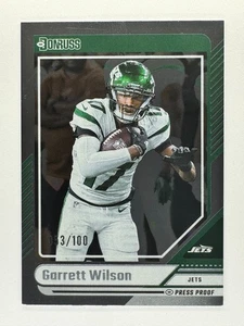 Garrett Wilson 2024 Donruss #164 PLATA PRUEBA DE PRENSA/100 New York Jets - Imagen 1 de 3