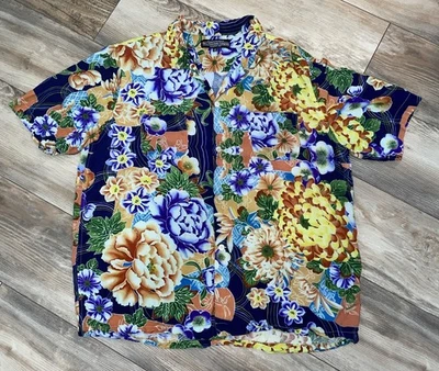 Vintage J. Peterman Shirt XXL Hawaiian Floral Collar Made in USA - Image 1 of 4