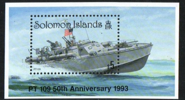 Sello Islas Salomón 760 - Hundimiento de PT 109 Foto 1 de 1