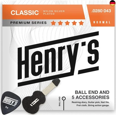 HENRYS STRINGS Gitarrensaiten Klassische Gitarre Mit Ball End - Einfach&Schnell