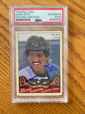 Mark Spitz 2011 Upper Deck Goodwin Champions #142 Signed Card Auto PSA RARE - Image 1 of 2