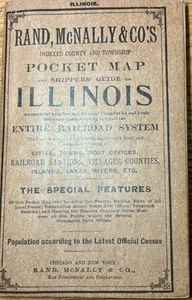 Illinois / Rand McNally & Co.'s Indexed County and Township Pocket Map 1909 - Imagen 1 de 3