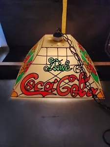 Lámpara colgante vintage de bebida Coca Cola pantalla de plástico color fantástico 15x15x8 pulgadas - Imagen 1 de 8