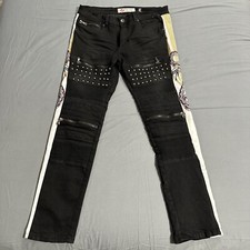 Iro Ochi Pants Mens 34 Black Denim Jeans Studded Urban Casual Adult 34x32