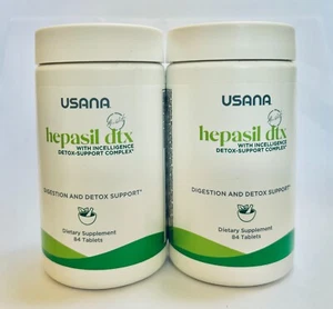 2 Bottles USANA Hepasil DTX (84 tablets/bottle) New/Sealed ~ Exp 07/2026 - Picture 1 of 3
