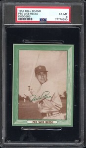 Pee Wee Reese 1958 Bell Brand Potato Chips PSA 6 EX-MT Super Rare Set Clean Card