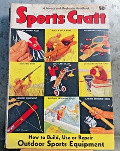 1953 SPORTS CRAFT MAGAZINE Vol 1 Golf Cart Duck Boat Archery Fishing Gun PLANS - Picture 1 of 10