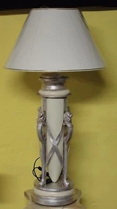 Luxus Lampe Löwe Blattsilber Tischleuchte Tischlampe Schreibtischlampe Stehlampe - Bild 1 von 6