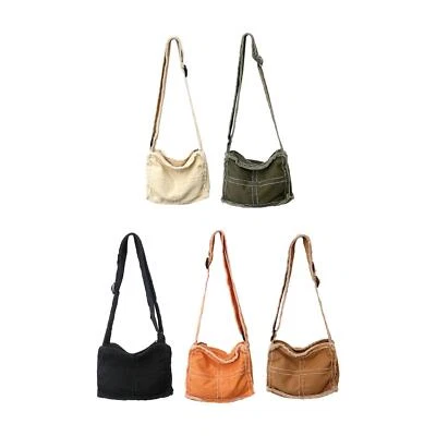 Women Shoulder Bag Travel Purse Small Handbag Tote Stylish Canvas Bag Pouch - Image 1 of 2