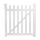 Weatherables Vinyl Picket Fence Gate Kit 5' W X 4' H, Unassembled Panel In White