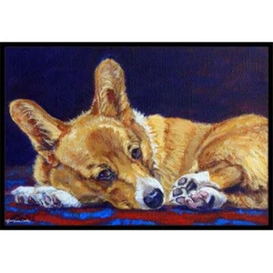 Carolines Treasures 7320MAT Corgi Blue Lonesome Indoor & Outdoor Mat- 18 x 27... - Picture 1 of 1