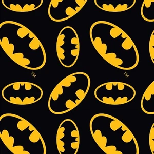 Logotipo de Batman de DC Comics en tela de algodón acolchado negro para vestir, por 50 cm C15 - Imagen 1 de 11