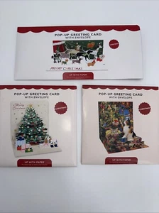 Up With Paper Lot Of 3 Holiday Pop-Up Christmas Cards- Combo - ($36) Great Deal! - Picture 1 of 5