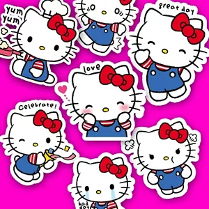 Adesivi Hello Kitty - Collezione Classica - Adesivi Kawaii Sanrio - made in USA - Foto 1 di 4