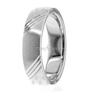 10K MASSIVES WEISSGOLD HERREN DAMEN EHERINGE RINGE NIEDRIGE KUPPEL EHERING BAND - Bild 1 von 3