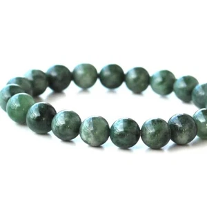 Itoigawa Jade 琅玕 Ultra-fine Jadeite 9.5mm Marble Bead Bracelet 28.8g Diam:54mm - Picture 1 of 24