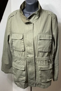 Signature I Studio Damen Xlarge Militärstil Jacke 100 % Baumwolle grün - Bild 1 von 11